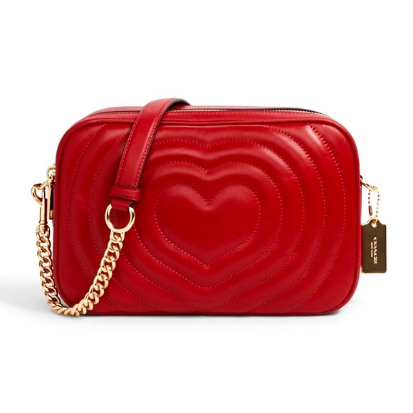 Coach | Bags | Red Heart Jes Crossbody With Quilting | Poshmark